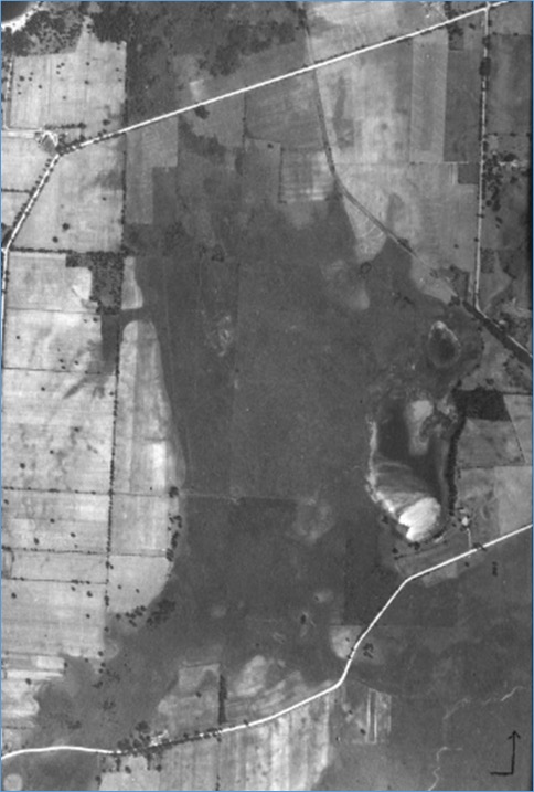 Silver Lake in 1937. Notice the different layout of drainage canals from that depicted in the map below